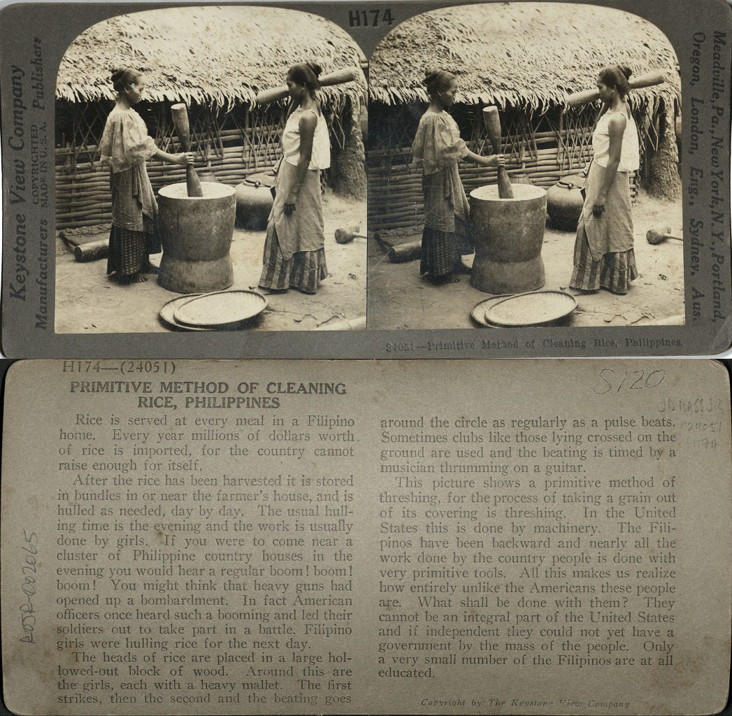 Primitive Method of Cleaning Rice, Philippines.